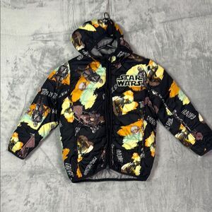 Star Wars Puffer Jacket With Hood and Pockets Size 4 Unisex